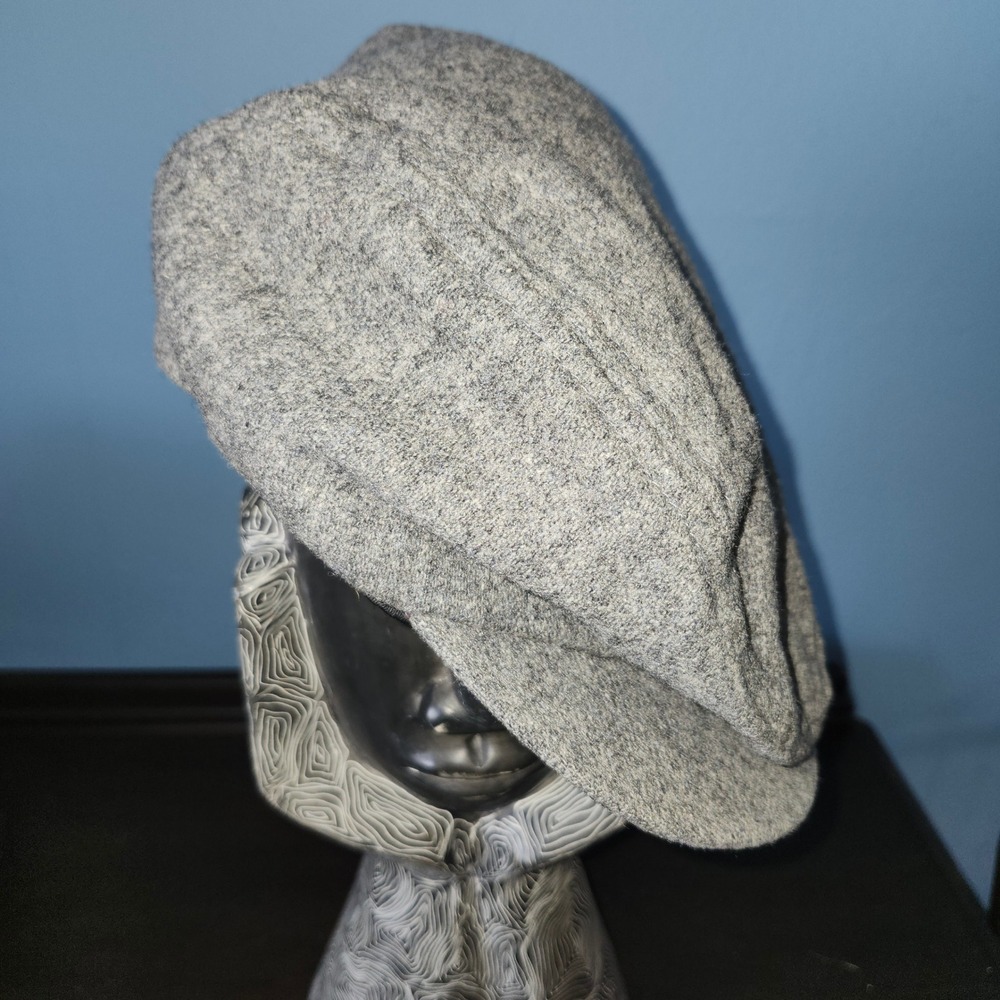 Bert Pulitzer Collectors Edition Grey Wool Newsboy Cap Flat Hat Made USA Newsie